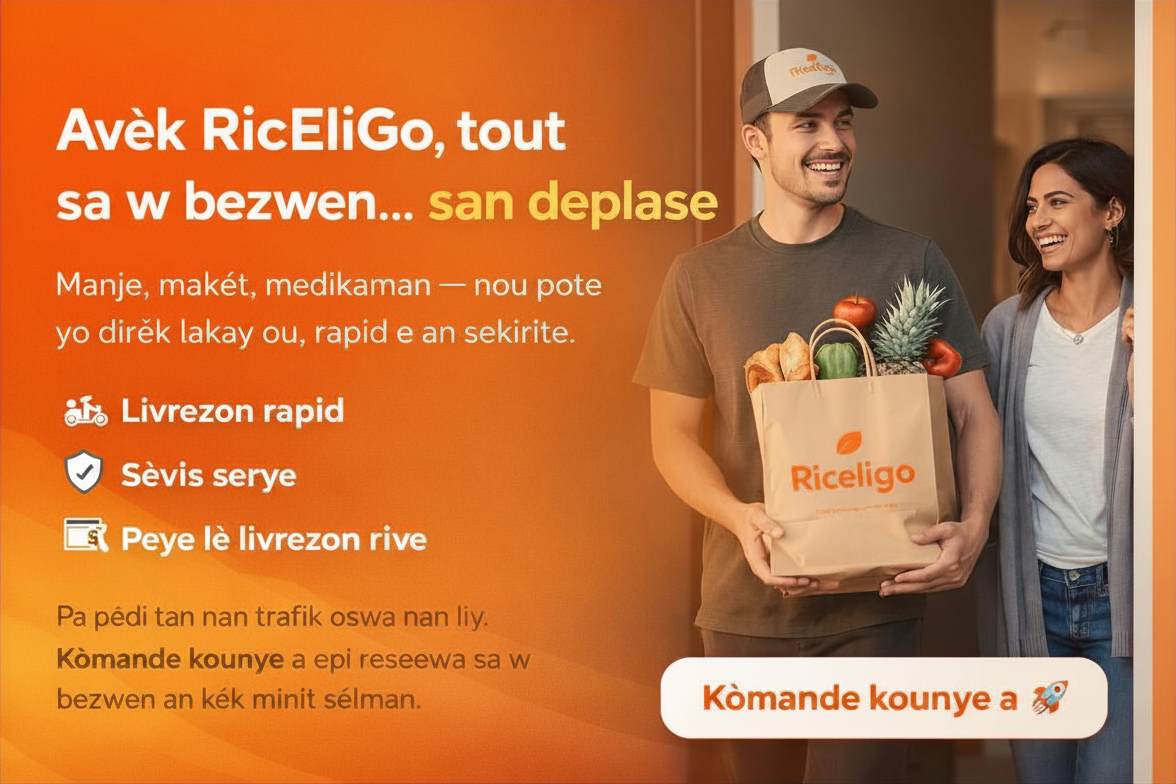 Avèk RicEliGo, tout sa w bezwen san deplase